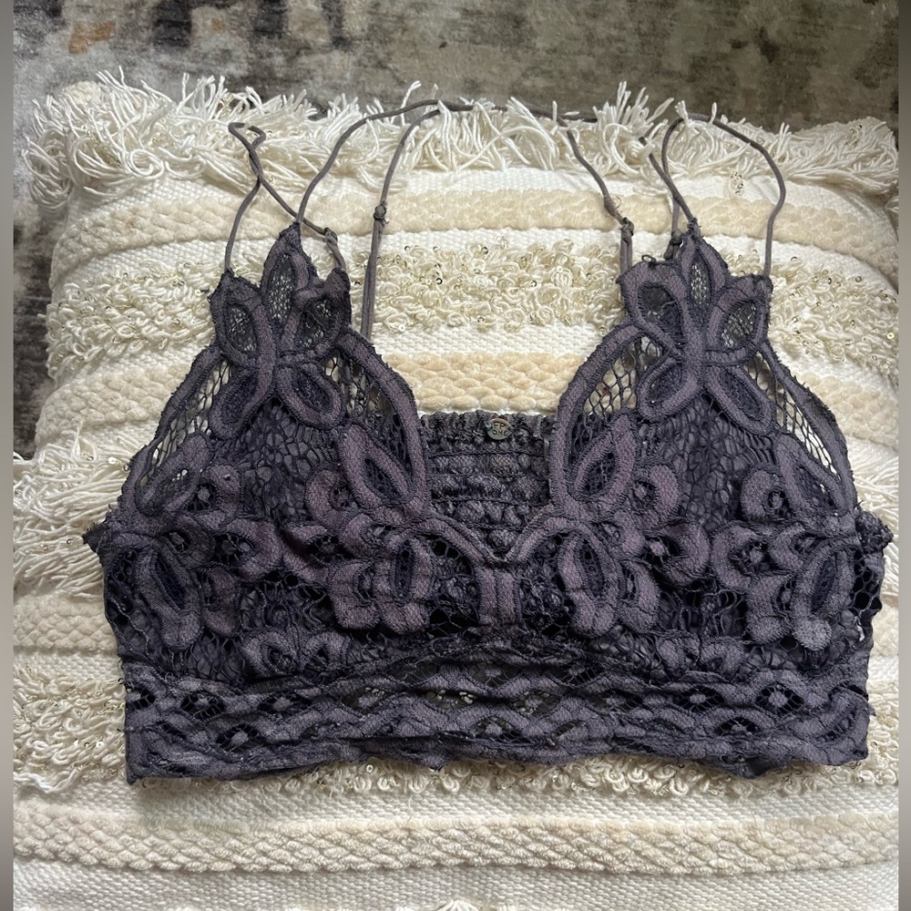 Free People FP One Adella Bralette in Charcoal (Blue/ Grey)